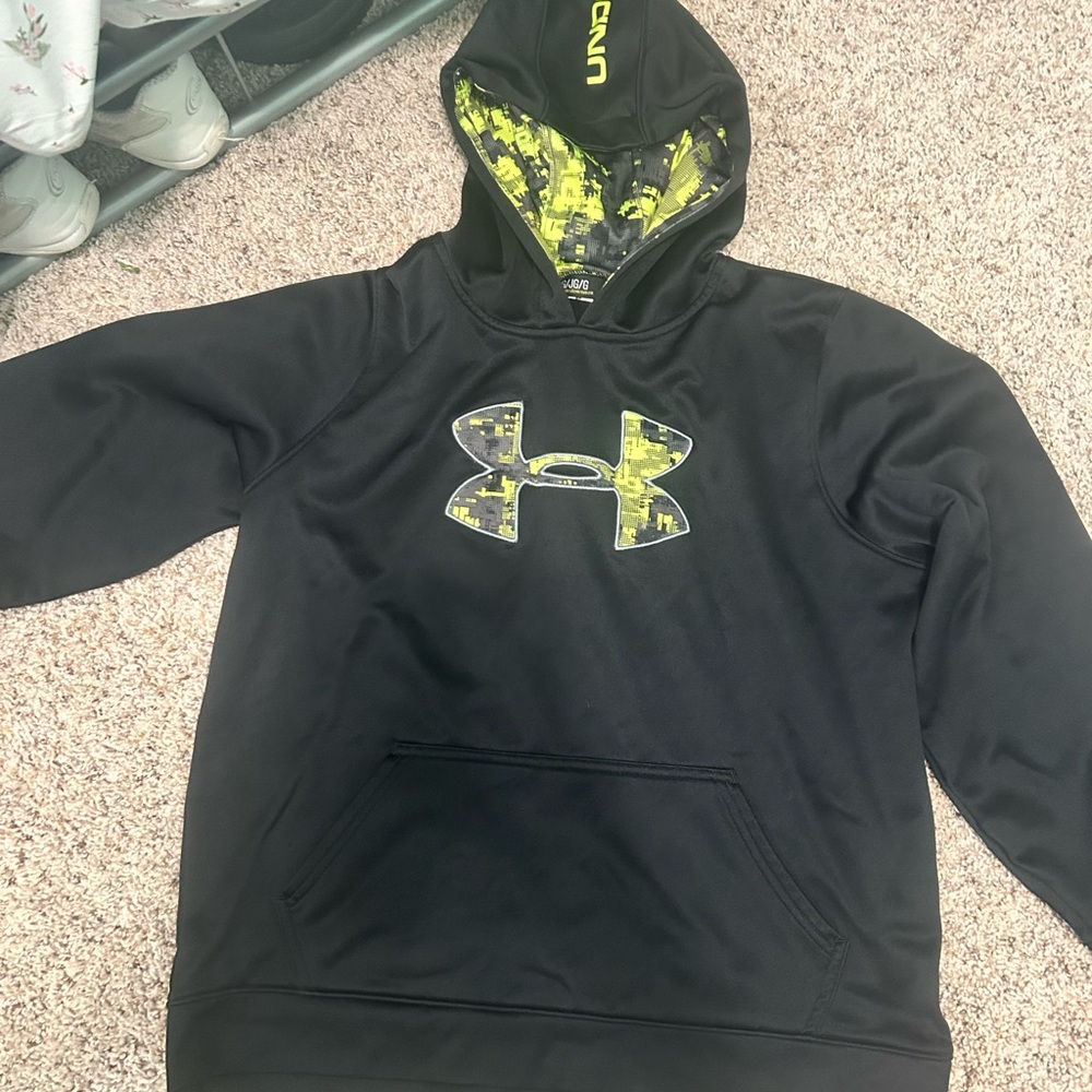Under Armour Black Hoodie with Neon Accents